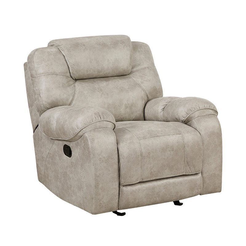 Lily Glider Manual Reclining Chair, Pewter Gray Polished Microfiber