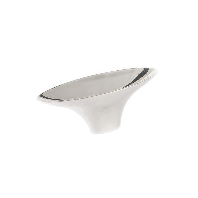Lotus Oval Knob, Polished Nickel, 1.375" H x 3.5" W x 1.25" D