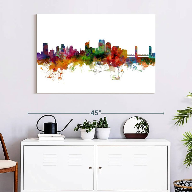 Skyline de Sirci Sacramento, Californie I, H 26 po x l 39 po