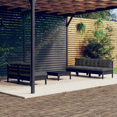 Javonna Solid Wood 6 - Person Seating Group with Cushions