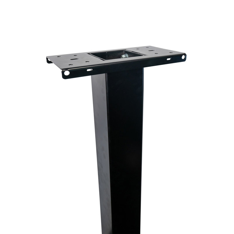 Mailbox Post and Mount | Galvanized Powder-Coated Steel Post and Universal Mounting Plate For Mailbox | Black (Mailbox not included)