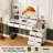 Large Vanity Desk with 3 Color Touch Screen Dimming Mirror, Vanity Desk with Charging Station, Modern Retractable Makeup Dressing Table, Makeup Table With storage shelves and 5 Sliding Drawers-693083367