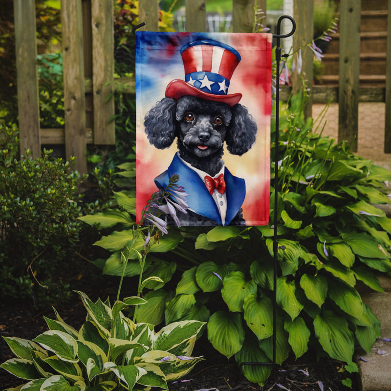 Drapeau patriotique du jardin américain, Black Multicolor Poodle