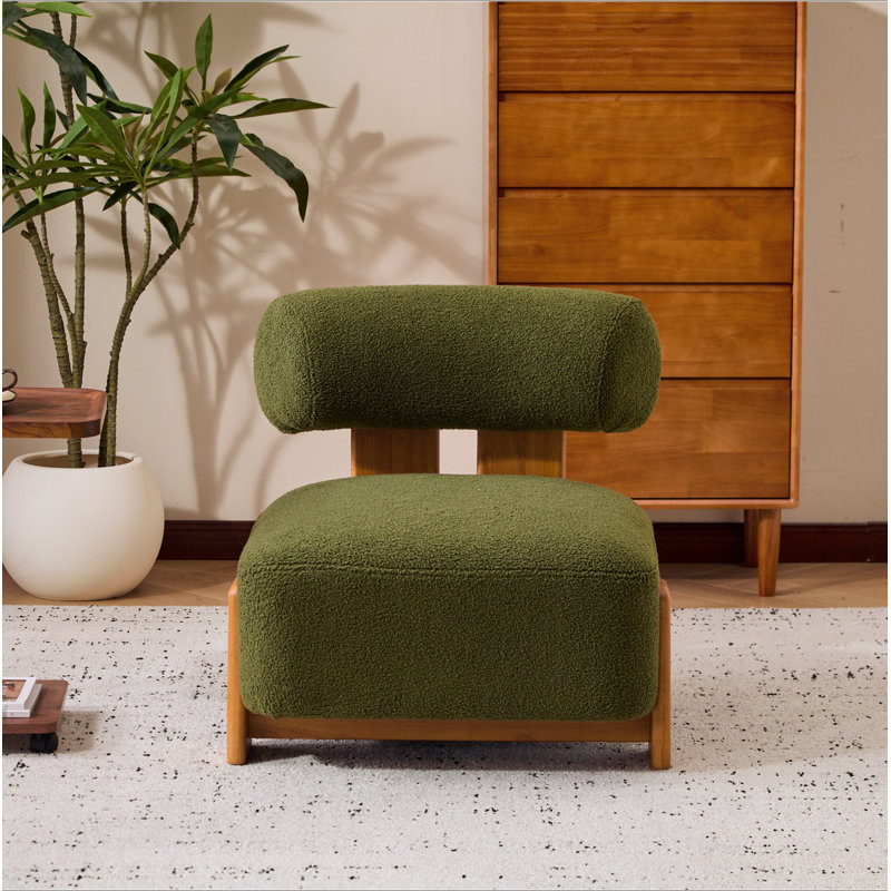 Méridienne moderne de 27,25 po avec structure en bois massif et dossier roulé, revêtement Boucle doux et durable, idéale pour le salon, la chambre à coucher ou le bureau