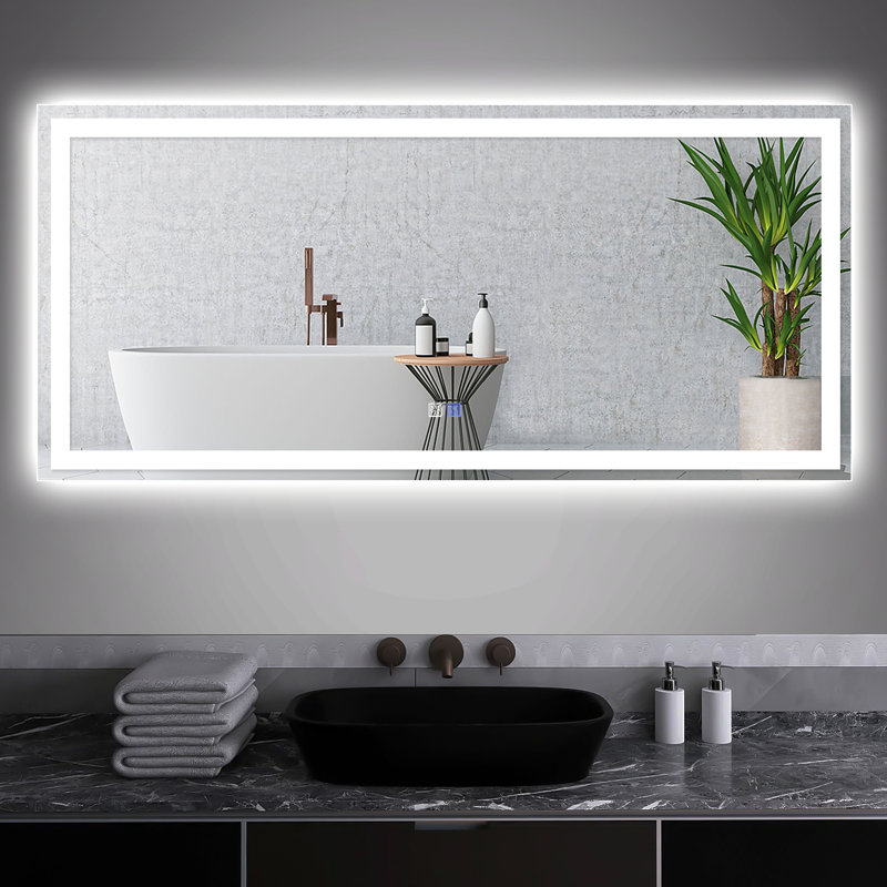 Kolston Metal Rectangle Wall Mirror, 28" x 60"