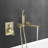 Wall Mount Bathtub Faucet Single Handle Tub Filler Shower Faucet Set with Brass Rough-in Valve-61549182