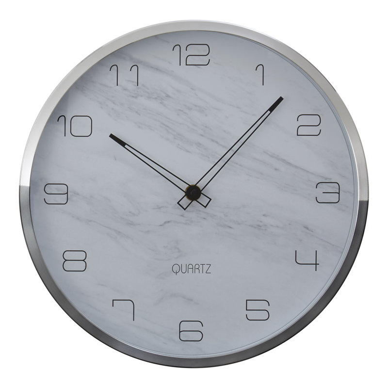 Samson Metal Wall Clock, Grey/Silver