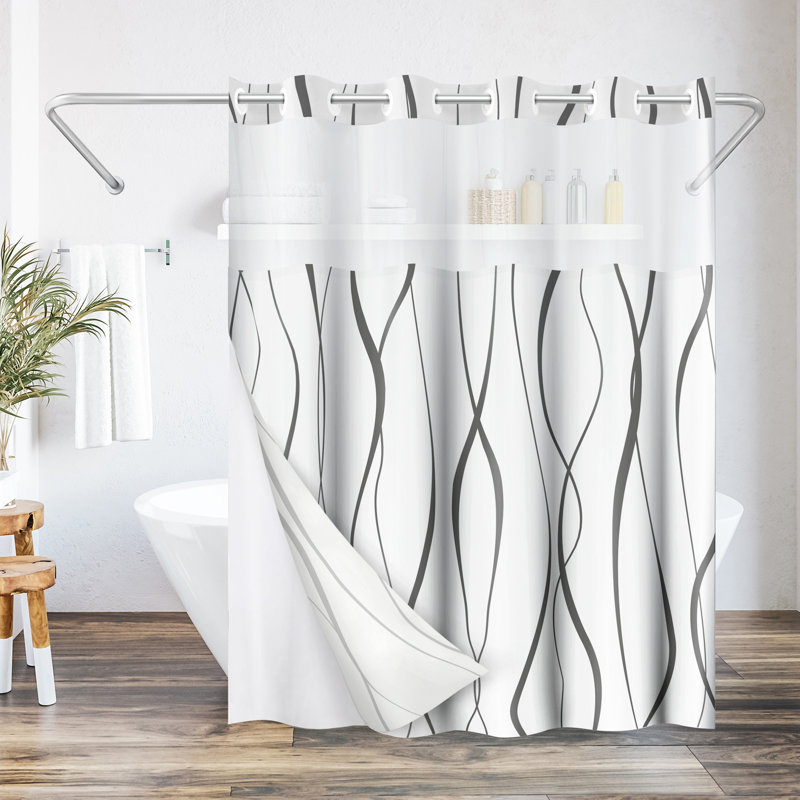 Rideau de douche 72X75 Hookless - 100% polyester