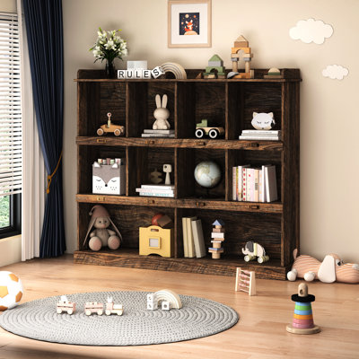 10-shelf Bookcase For Home Or Office Use - White And Stylish Practical Study Room 52.59"x11.74"x46.72" Convenient Storage Solution