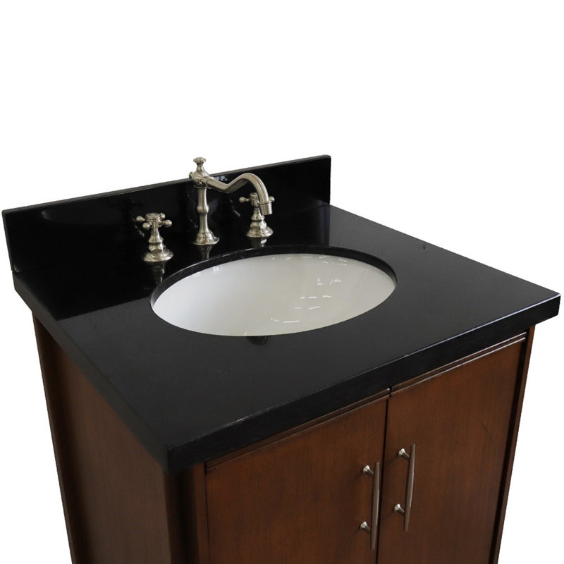 25'' Single Bathroom Vanity with Top, Black
