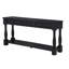 Console de 63 po de long avec tiroirs et tablette pour entrée, couloir, salon, table en bois d'acacia, finition espresso-614343377-614343383-614343381