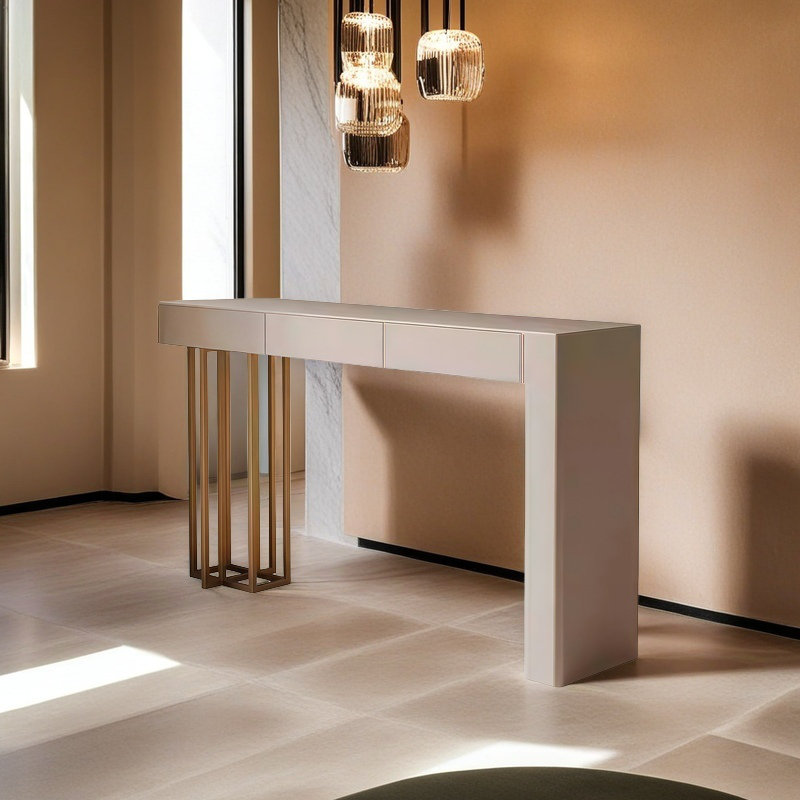 Italian minimalist bar table, 39.3"H x 70.8"L x 15.7"W