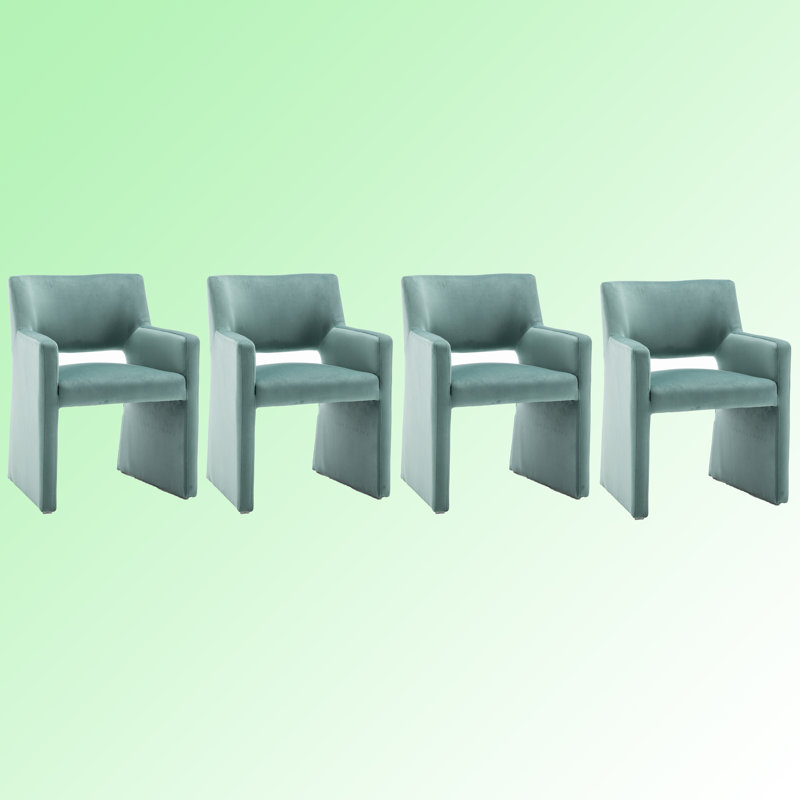 Chaise rembourrée en velours Hambrook, Vert