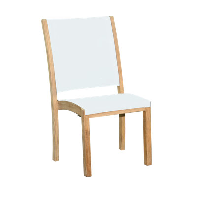Riviera Teak Outdoor Sling Stacking Dining Chair