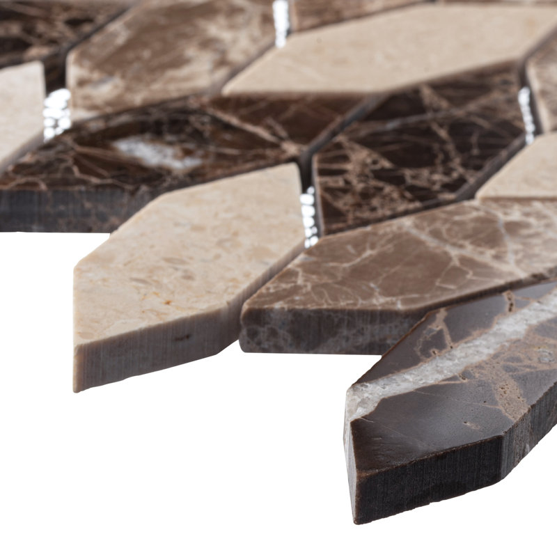 Channing-Elongated Hex 1" x 2.5" Marble Geometric Mosaic Kitchen Backsplash, Bathroom, Shower, Pool, Wall and Floor Tile