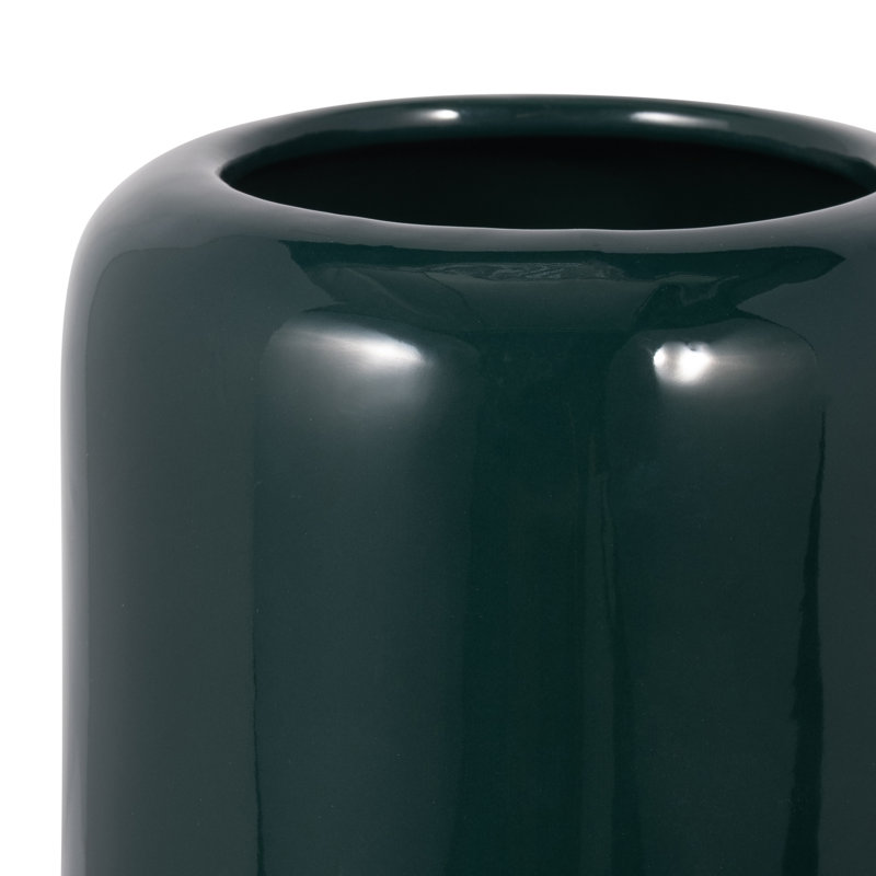 Vase en grès céramique Rachael, H 12 po x l 6 po x P 6 po, Vert