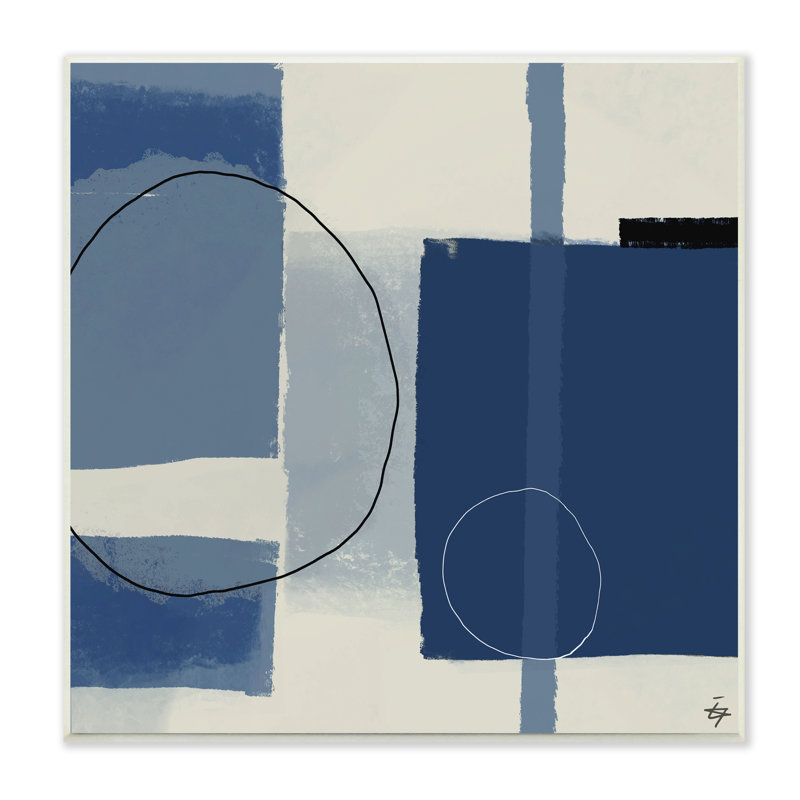 «Bold Blue», formes géométriques abstraites, cercles, art mural par Elizabeth Hale