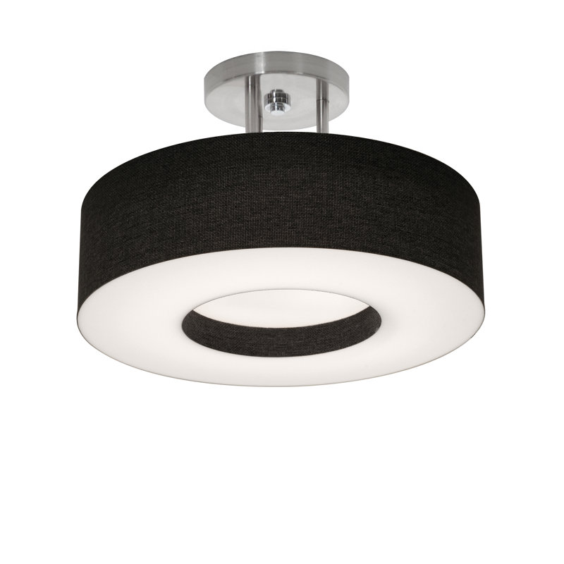 Plafonnier semi-encastré 1 lumière 15 po Montclair, H 9 po x l 12,25 po x P 12,25 po, Noir