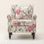 Chaise avec accoudoirs roulés et accoudoirs roulés Vintage Floral (ensemble de 2)-539925793
