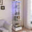 Modern Glass Display Cabinet With Drawer , Quick-Assembly Antique Cabinet With LED Lights, Tempered Glass Bookshelf,  1-Door Storage Case With 4 Shelves  For Living Room And Bedroom-119328530