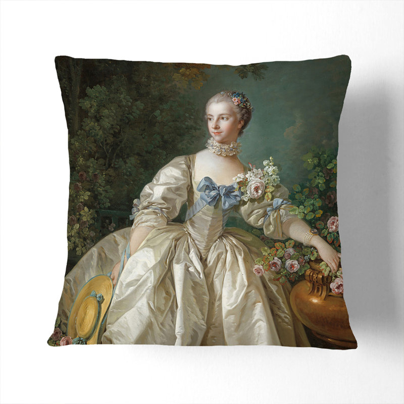 Madame Bergeret Square Throw Cushion, Black, 40cm H x 40cm W x 15cm D