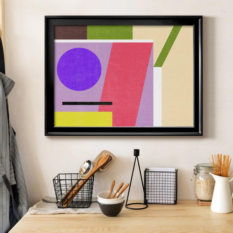 Composition de couleur I, toile encadrée de qualité supérieure - prête à être accrochée, Noir, H 30,5 po x l 42,5 po x P 1 po