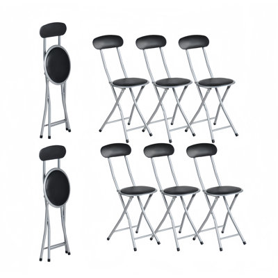 Cofsky Faux Leather Padded Stackable Folding Chair Folding Chair Set