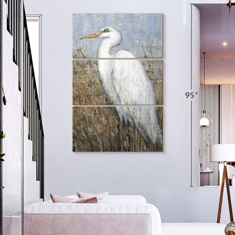 Brampt White Heron II, 74" H x 48" W