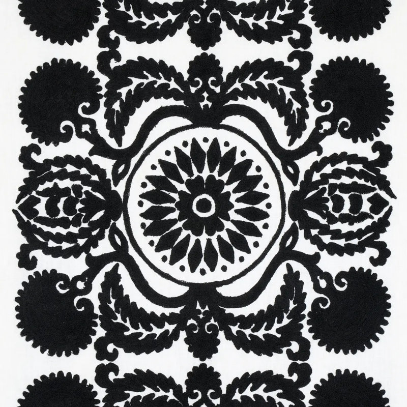 Castanet Embroidery Fabric, Black
