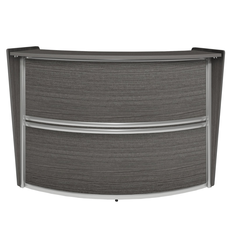 Poste de travail courbé Neshelle, Gris, H 45,5 po x l 72 po x P 32 po