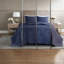 Navy Reversible Bedding Sets, Polyester Comfort, Transitional Style For Home