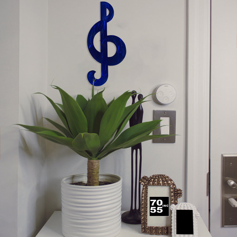 Meyerdirk Art Modern Steel Treble Clef Wall Art - Candy Blue, Candy Blue