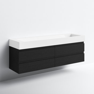Babajide 72'' Double Bathroom Vanity with Acrylic Top