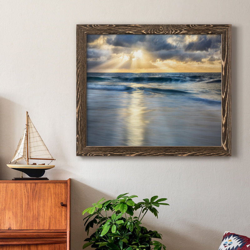Cloudscape Shore - Photographie de cadre photo sur toile, H 24 po x l 18 po x P 1,5 po, Noyer