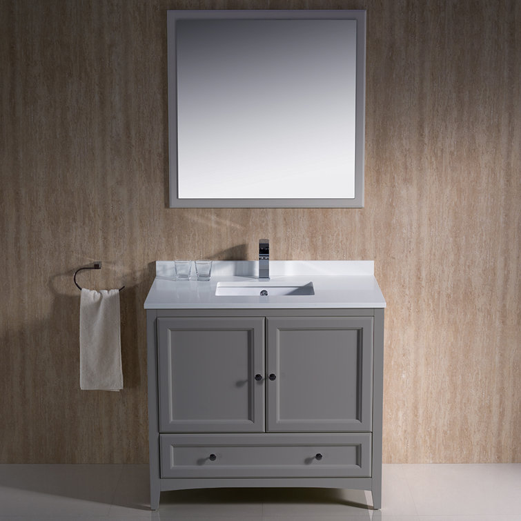 Formosa Fresca 36" Free Standing Single Sink Bathroom Vanity Set with Mirror (Faucet Not Included)