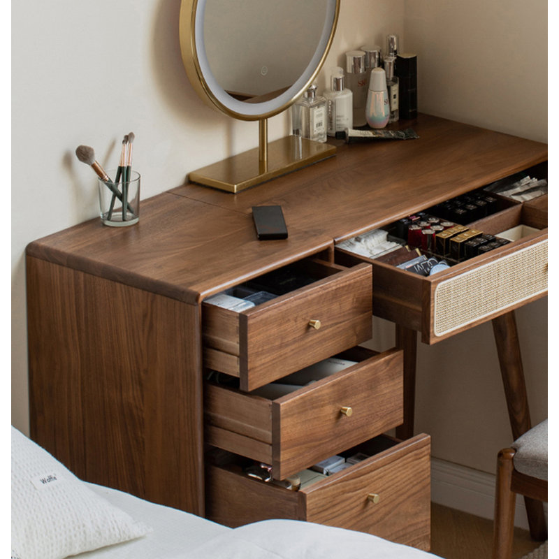 Coiffeuse et armoire de maquillage en noyer noir moderne minimaliste moderne