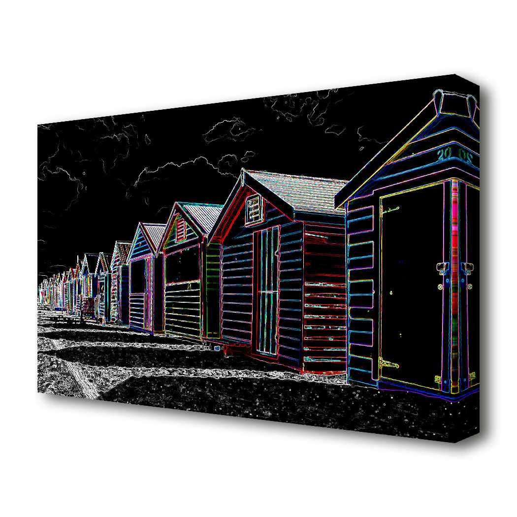East Urban Home Beach Huts Modern - Wrapped Canvas Graphic Art Print ...
