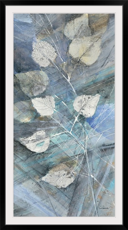 « i », reproduction d’impression» albena hristova, Silver Leaves, H 44 po x l 26 po x P 1 po, Cadre noir