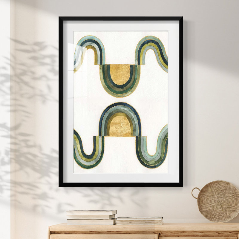 Analogous Arches II -Framed Print, 28.5" H x 20.5" W, Black