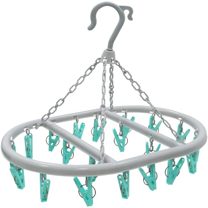 MantraRaj Oval Sock Dryer with 20 Pcs Clothes Pegs Plastic Hangers for Washing Line with Clips