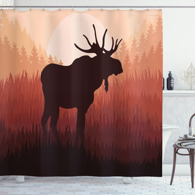 Rideau de douche simple orignal antlers Cervantes