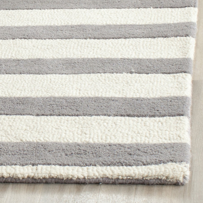 Tapis rayé en laine touffeté à la main Erol, Rectangle 2 pi x 3 pi