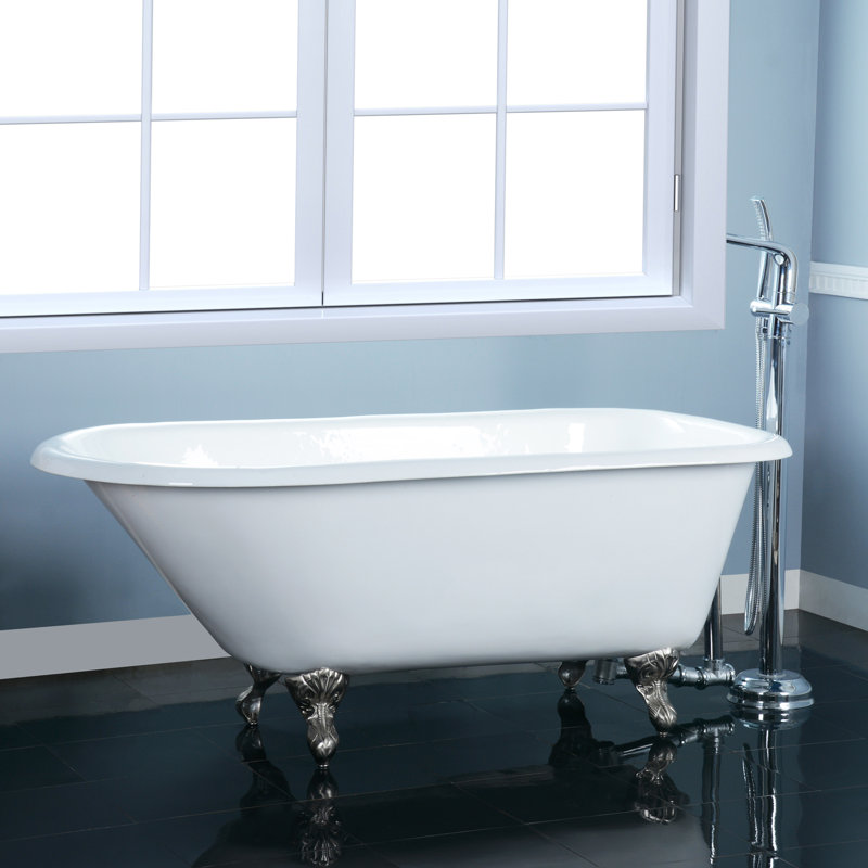 Antonio 54'' x 30.12'' Soaking Cast Iron Bathtub, White