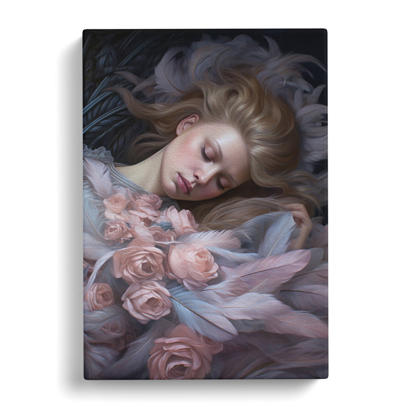 Feather Romanticism - Wrapped Canvas Print, 60cm H x 40cm W x 3cm D