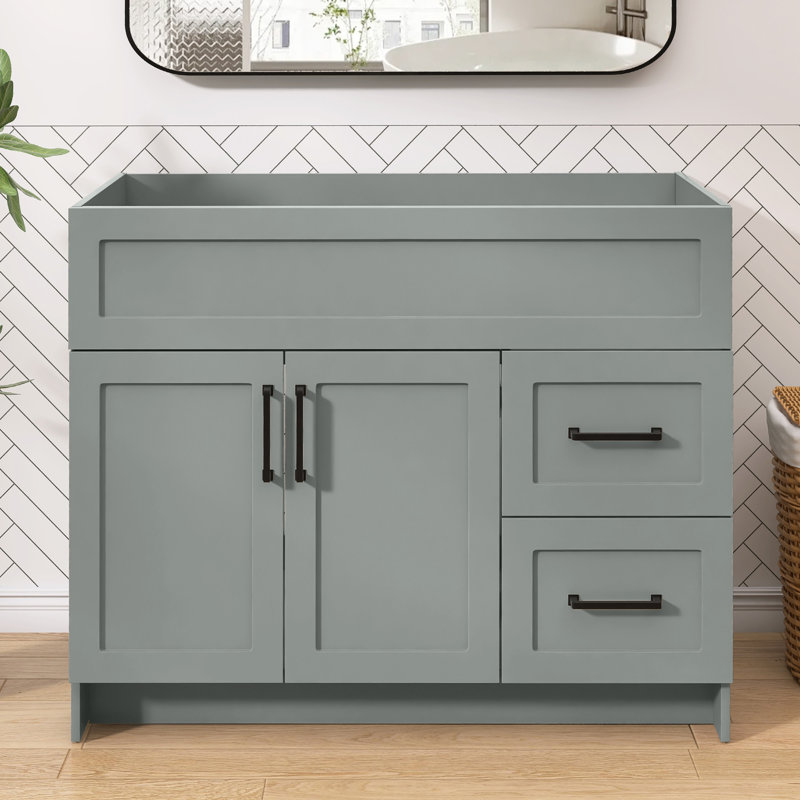 Armoire de salle de bain autoportante sans base 42 po x P 21,5 po x H 33,5 po, Gris