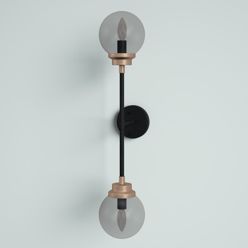 Breit 2 - Light Dimmable Vanity Light, Matte Black / Brass Accents