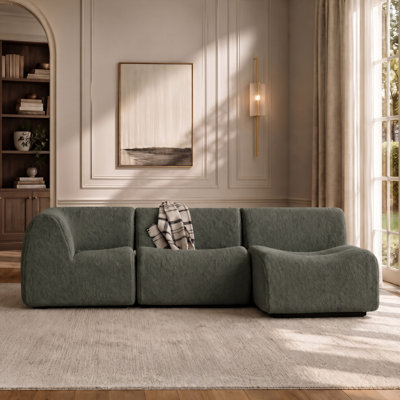 Canapé modulaire courbé de 106 po avec méridienne Boneless