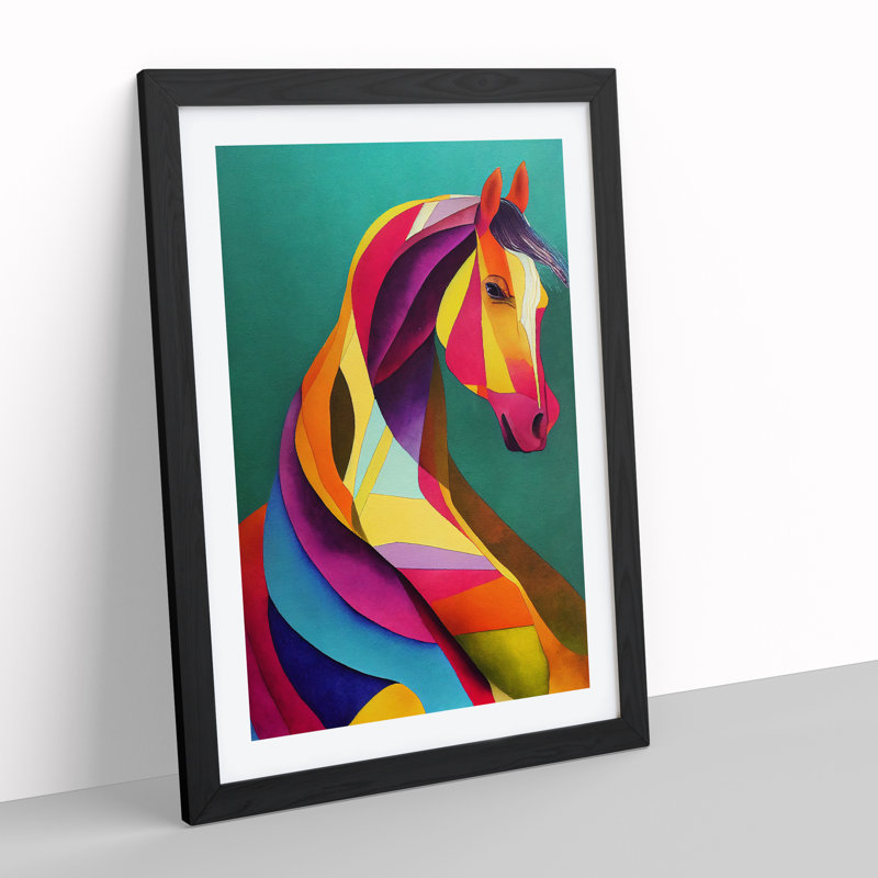 Abstract Horse No.5 - Framed Print, Black, 64cm H x 46cm W x 2cm D