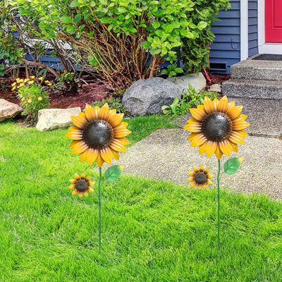 Ensemble de 2 piquets de jardin décoratifs en métal