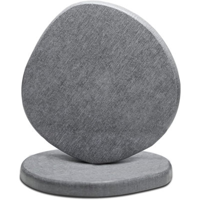 Set of 2 Grey Diatomaceous Earth Absorbent Coasters, Modern Quick-Dry Stone Coasters for Desk Table Office Home